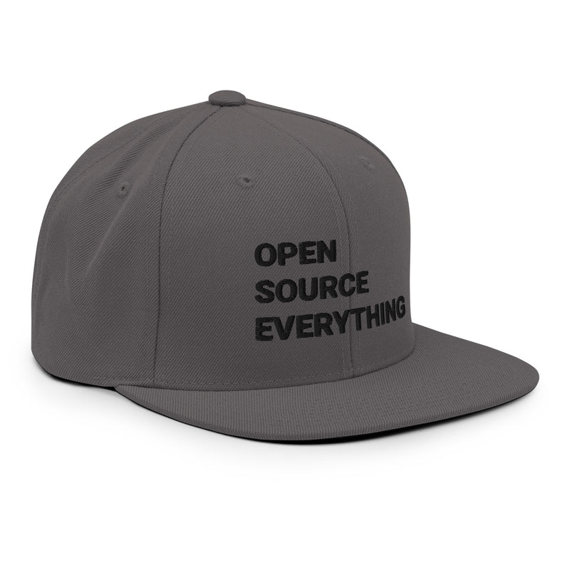 Open Source Everything Structured Snapback Cap with Flat Brim