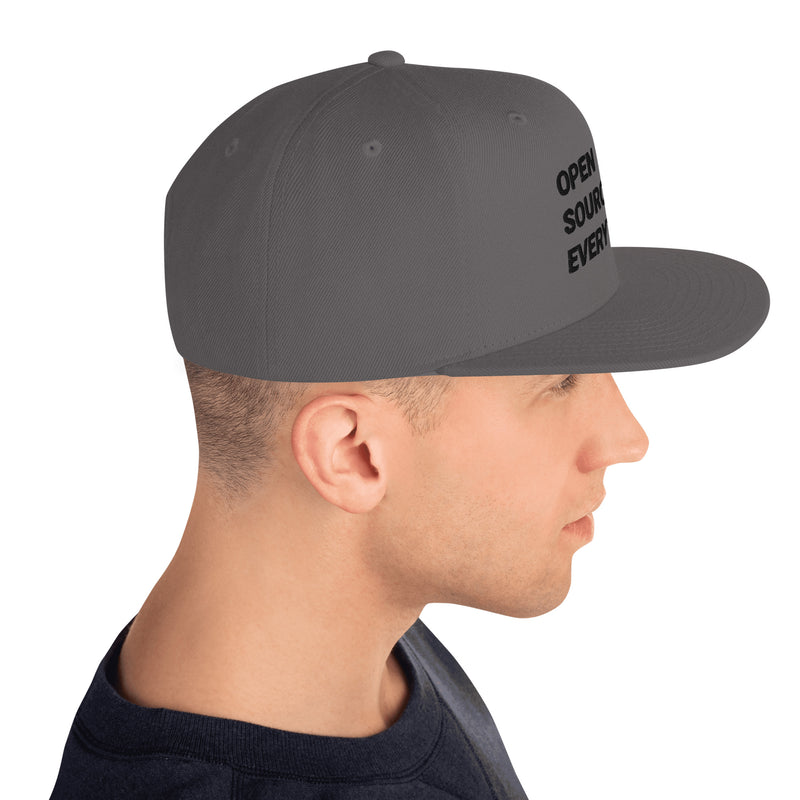 Open Source Everything Structured Snapback Cap with Flat Brim