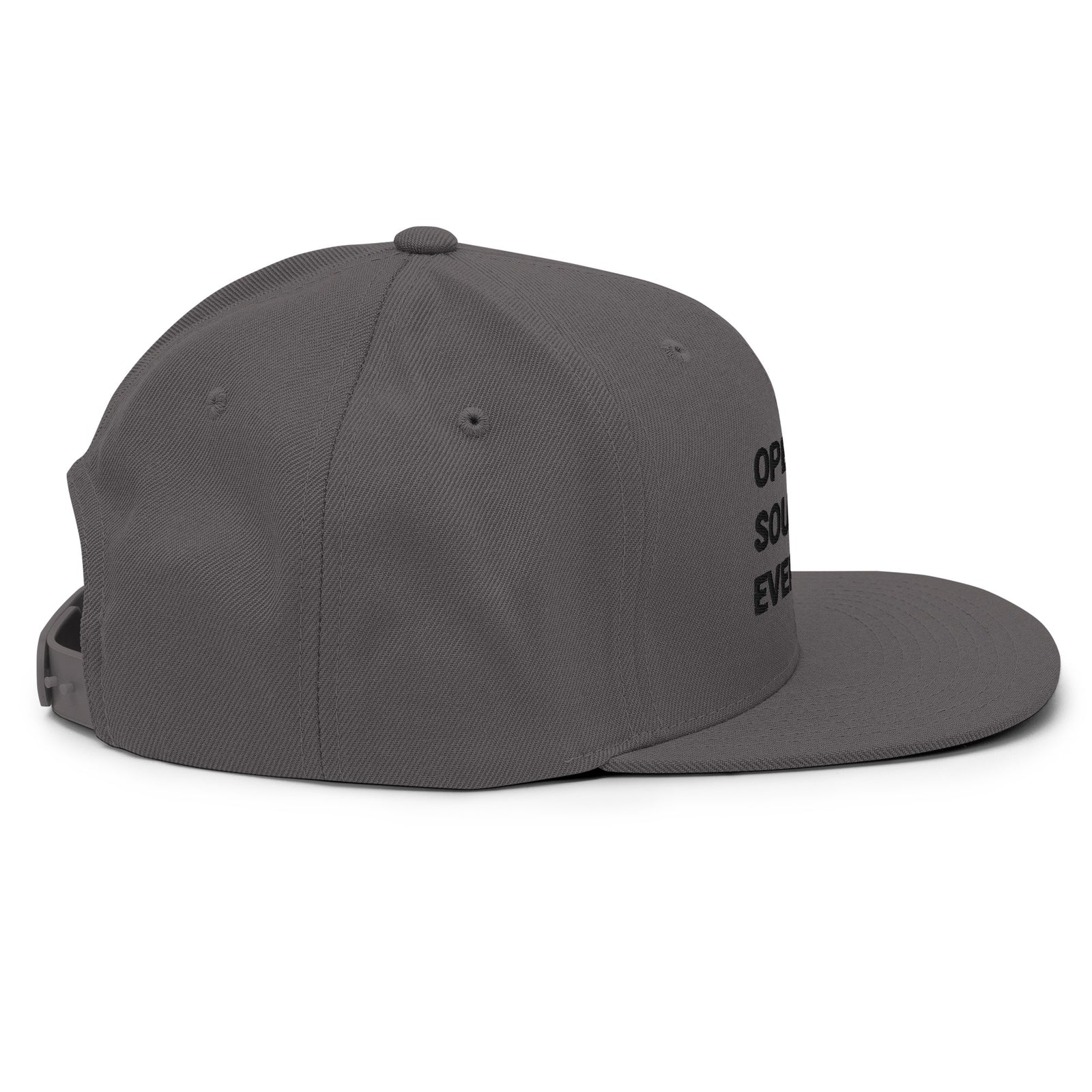 Open Source Everything Structured Snapback Cap with Flat Brim