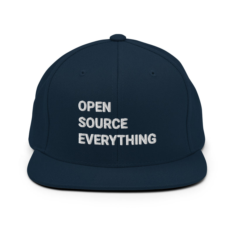 Open Source Everything Structured Snapback Cap with Flat Brim