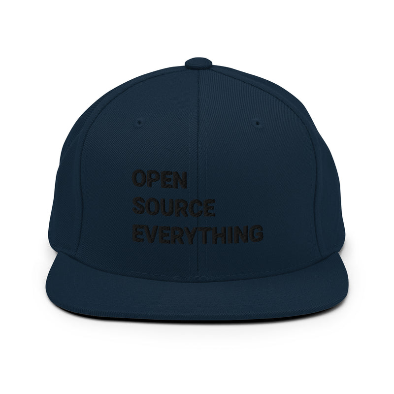 Open Source Everything Structured Snapback Cap with Flat Brim