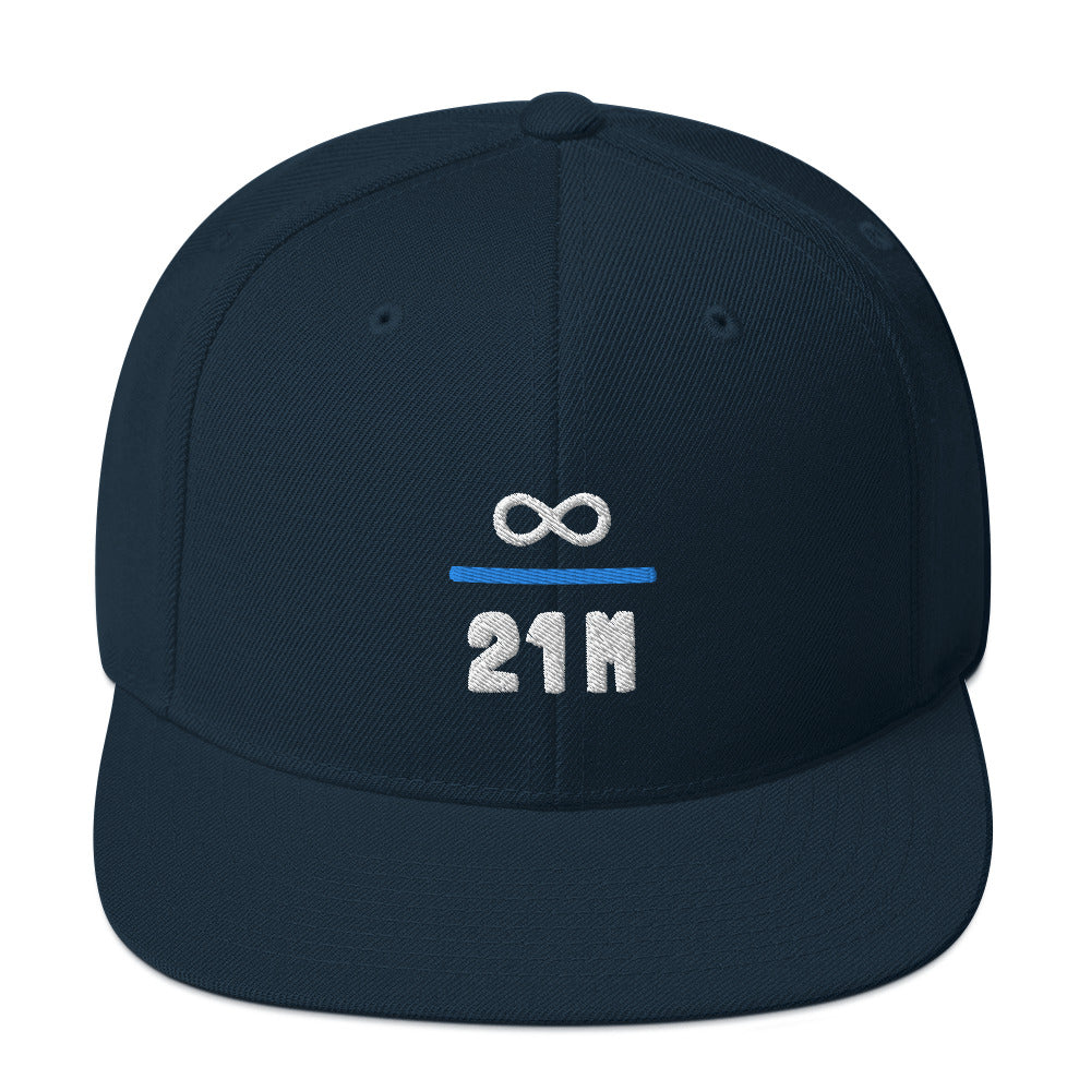 Infinity Divided by 21 Mio Knut Svanholm Structured Snapback Cap with Flat Brim