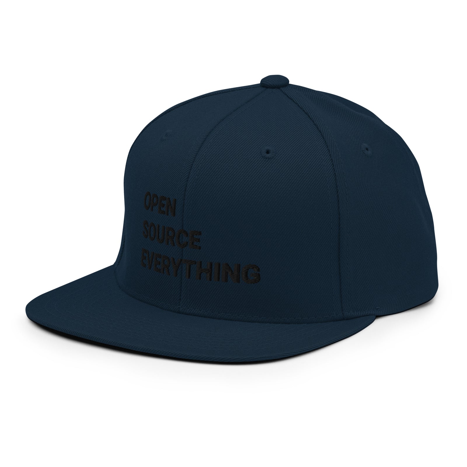 Open Source Everything Structured Snapback Cap with Flat Brim