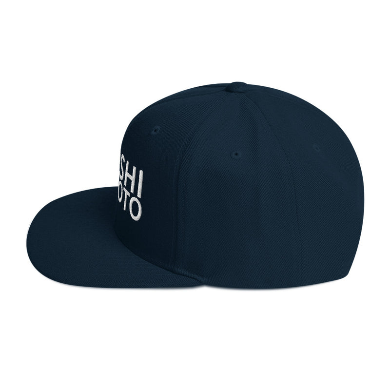 Satoshi Nakamoto Structured Snapback Cap with Flat Brim