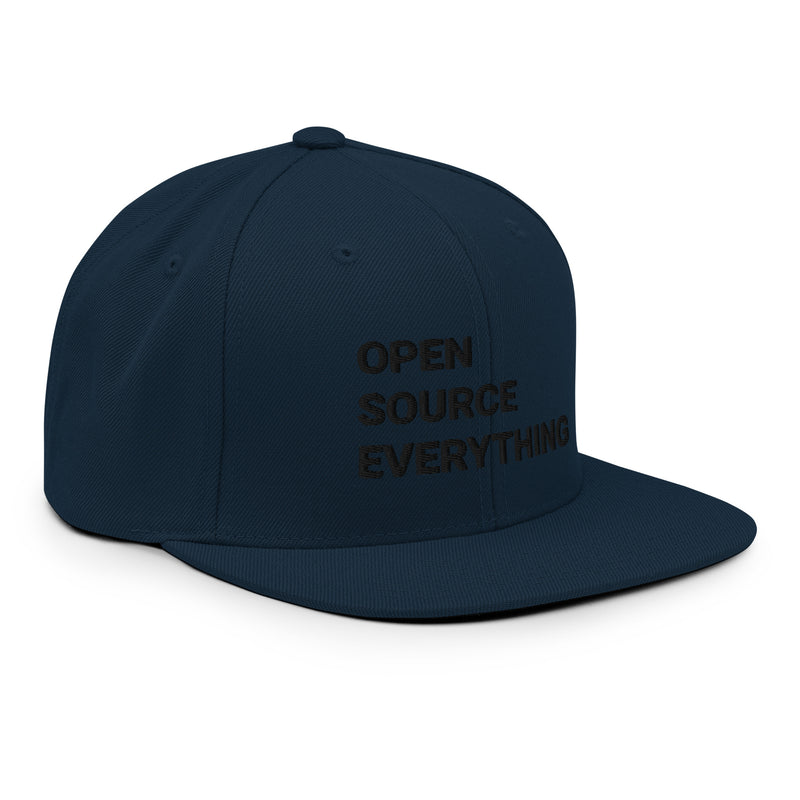 Open Source Everything Structured Snapback Cap with Flat Brim