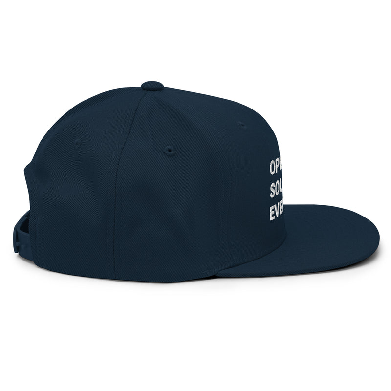 Open Source Everything Structured Snapback Cap with Flat Brim