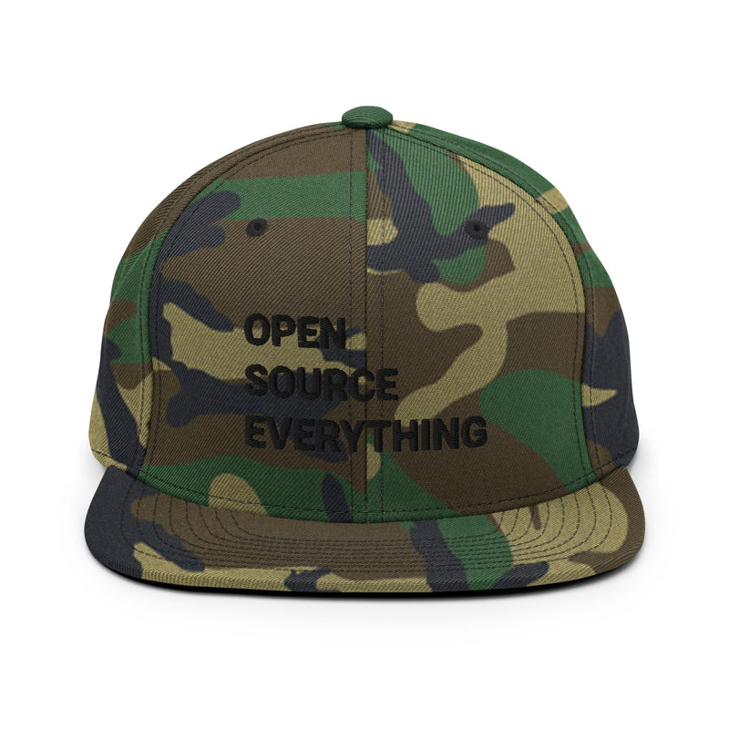 Open Source Everything Structured Snapback Cap with Flat Brim