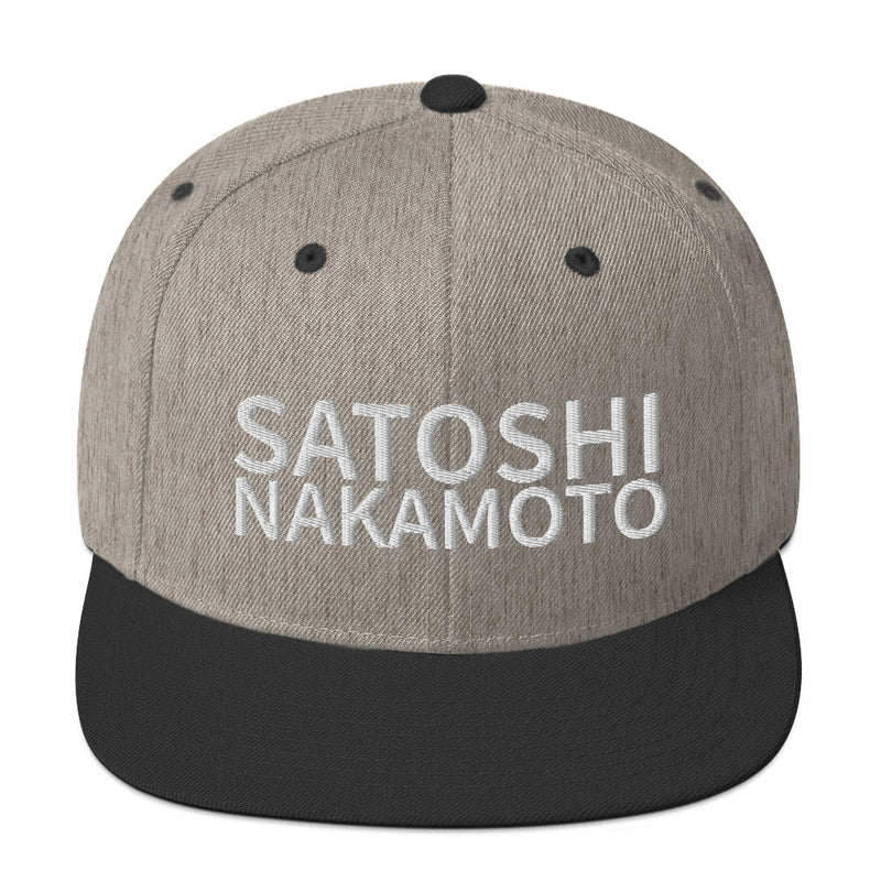 Satoshi Nakamoto Structured Snapback Cap with Flat Brim