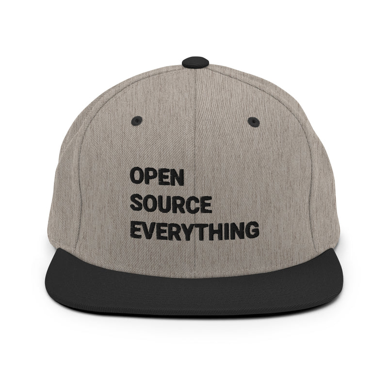 Open Source Everything Structured Snapback Cap with Flat Brim