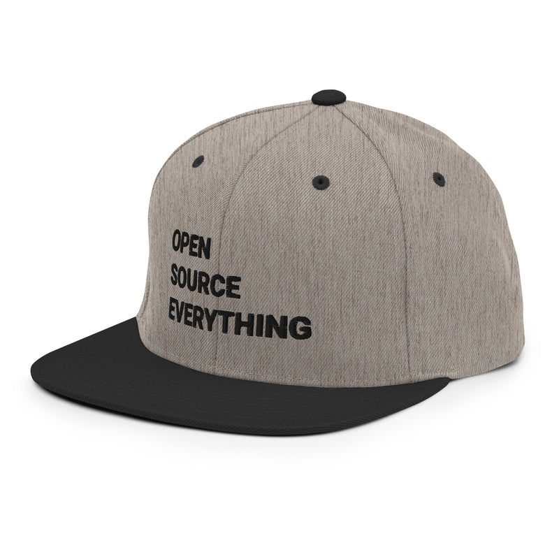 Open Source Everything Structured Snapback Cap with Flat Brim