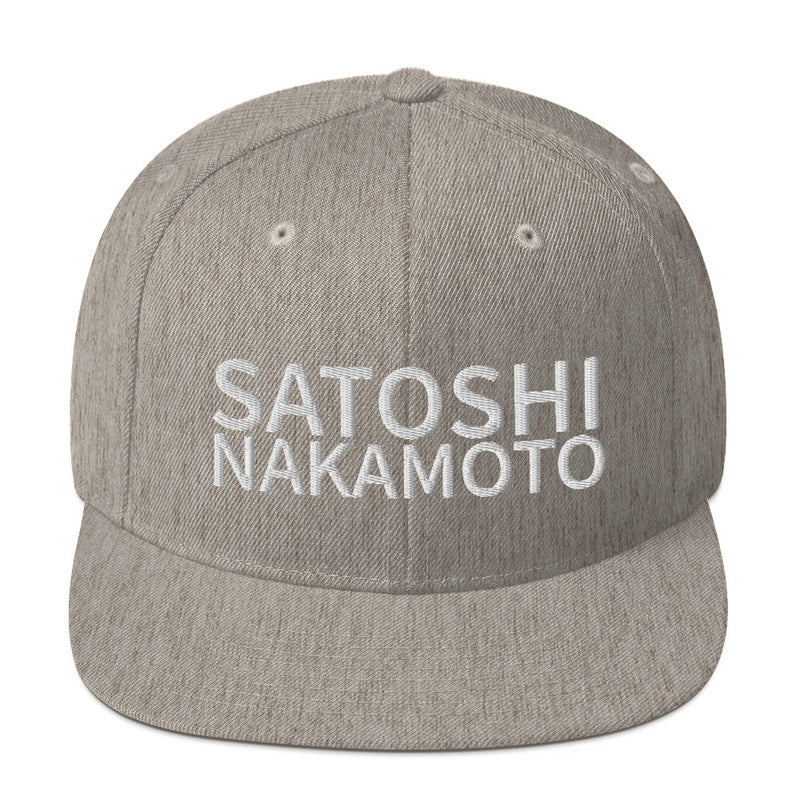 Satoshi Nakamoto Structured Snapback Cap with Flat Brim