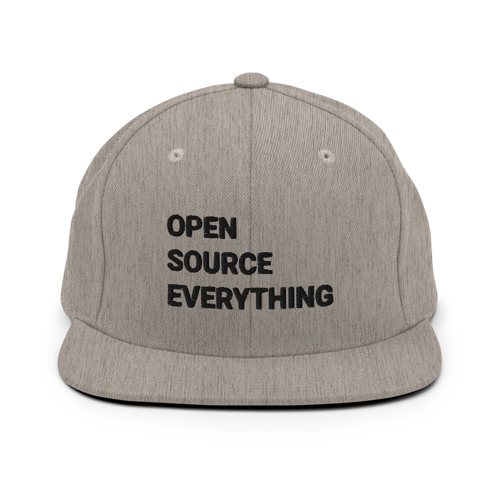 Open Source Everything Structured Snapback Cap with Flat Brim