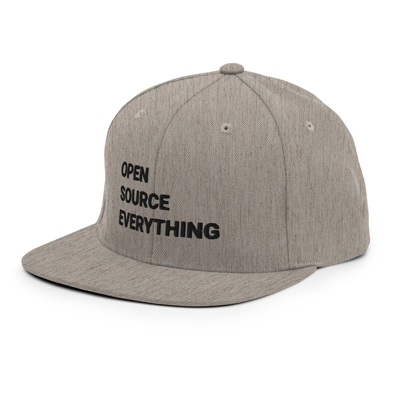 Open Source Everything Structured Snapback Cap with Flat Brim