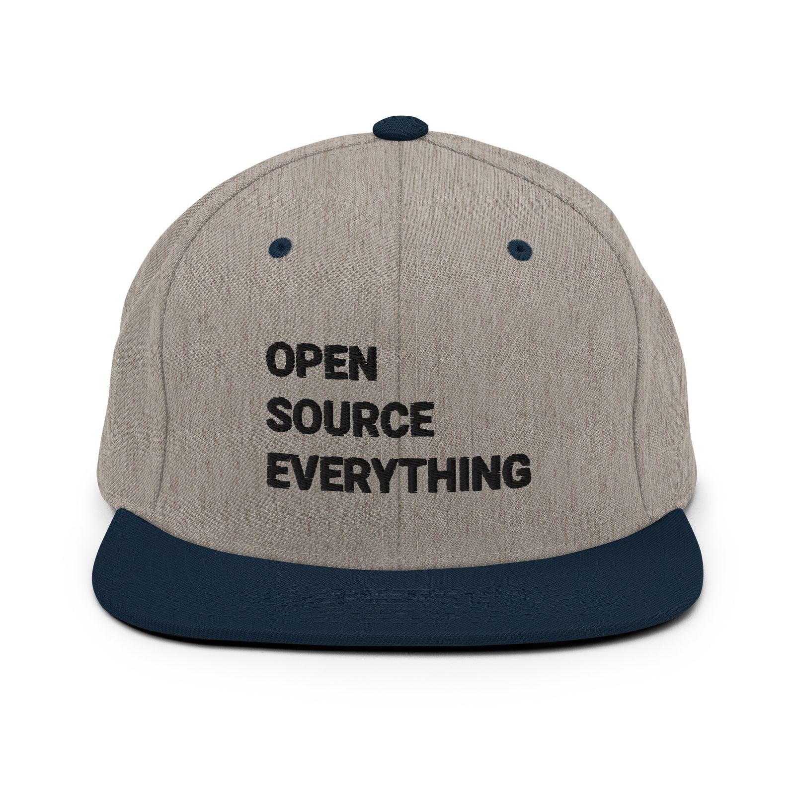Open Source Everything Structured Snapback Cap with Flat Brim
