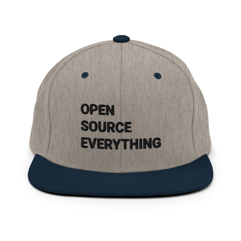 Open Source Everything Structured Snapback Cap with Flat Brim
