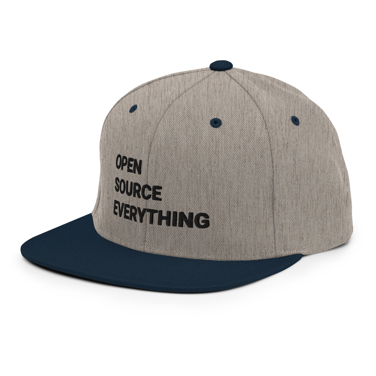 Open Source Everything Structured Snapback Cap with Flat Brim
