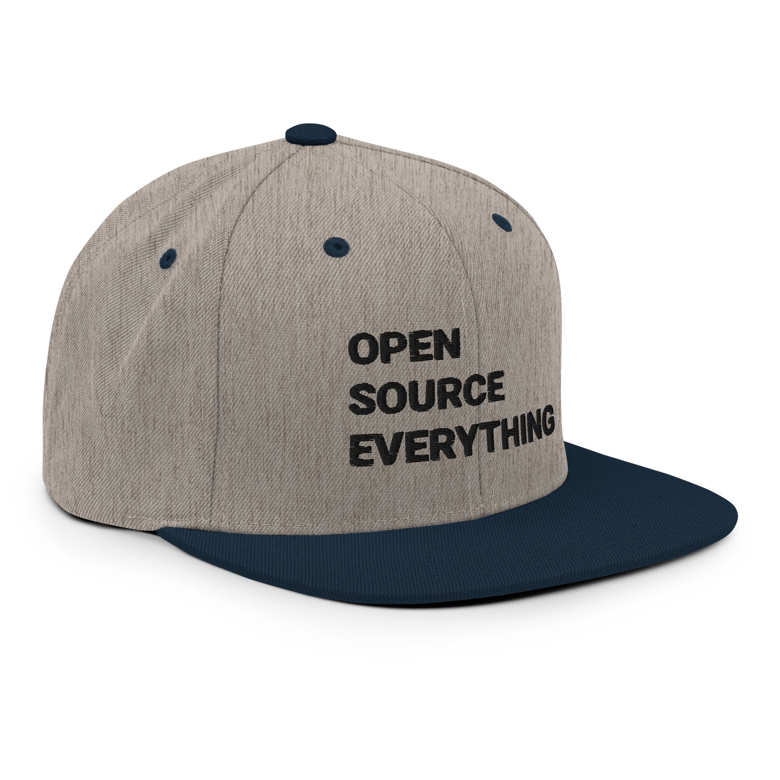 Open Source Everything Structured Snapback Cap with Flat Brim