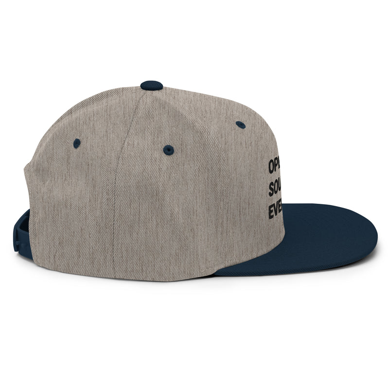 Open Source Everything Structured Snapback Cap with Flat Brim