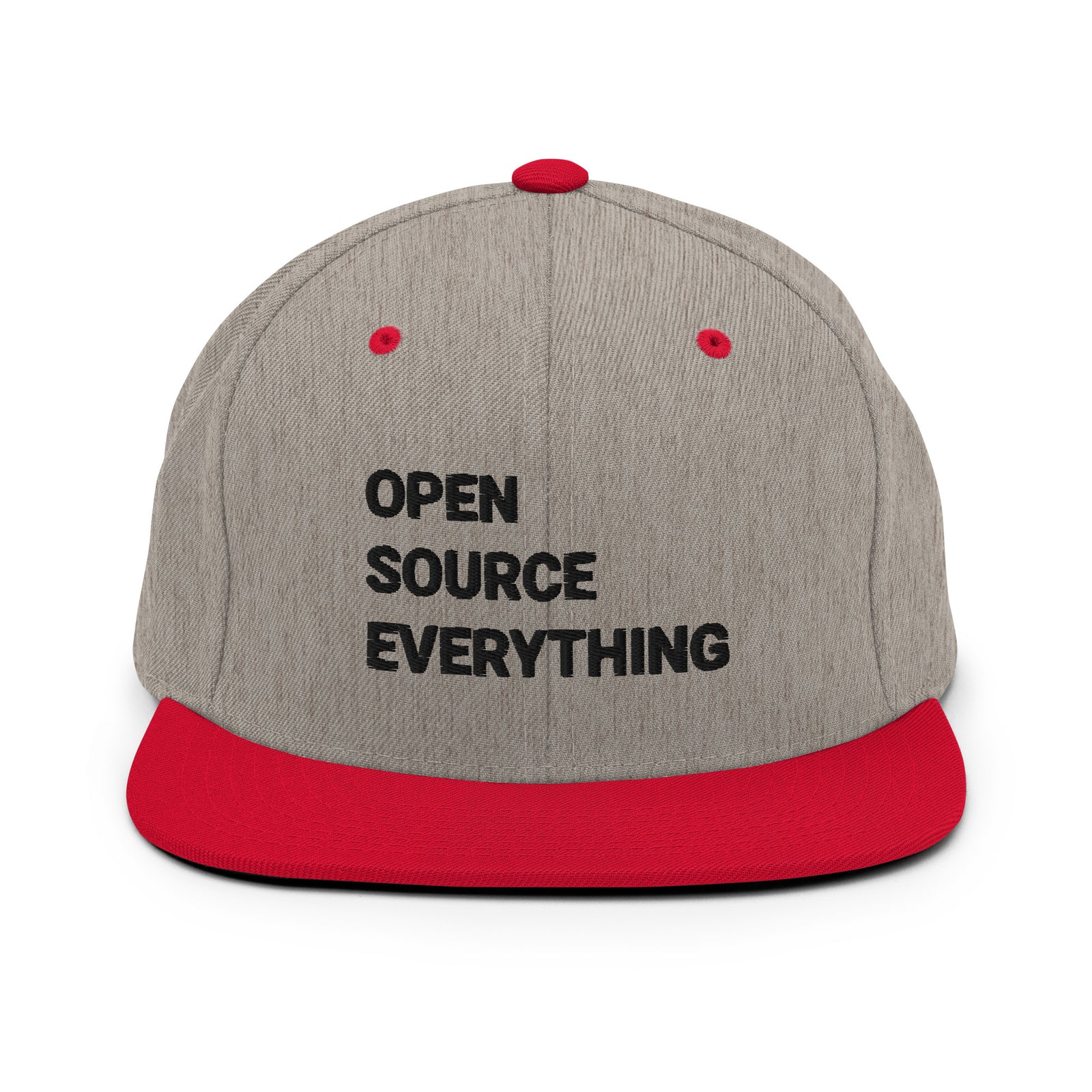Open Source Everything Structured Snapback Cap with Flat Brim