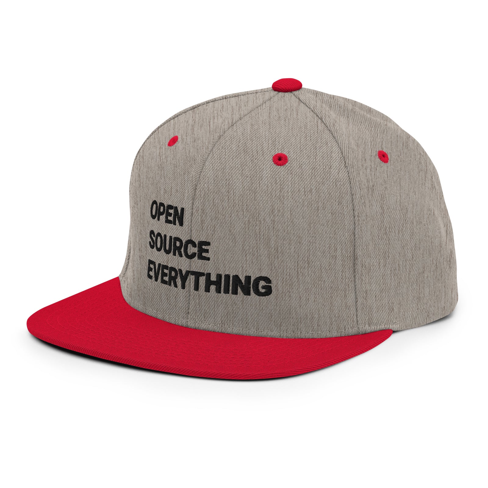 Open Source Everything Structured Snapback Cap with Flat Brim