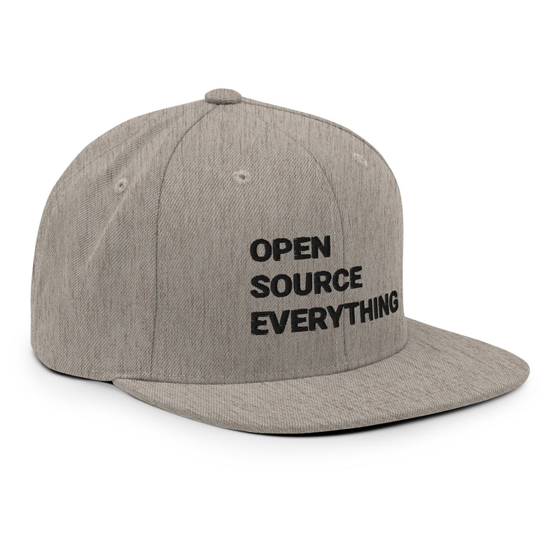 Open Source Everything Structured Snapback Cap with Flat Brim