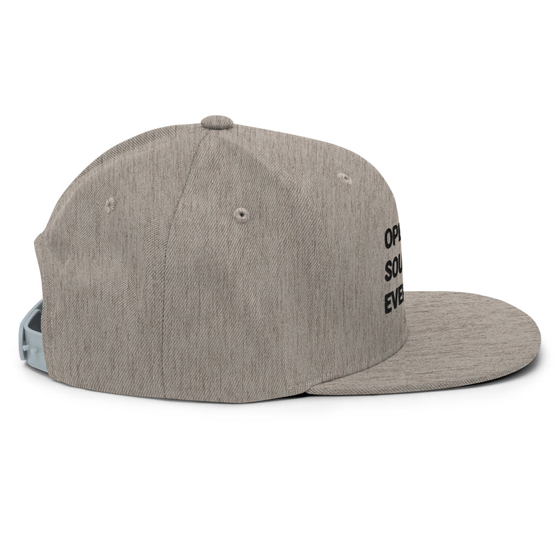 Open Source Everything Structured Snapback Cap with Flat Brim