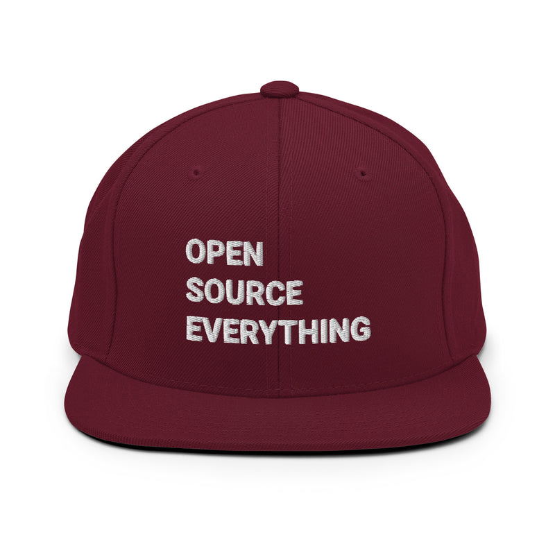 Open Source Everything Structured Snapback Cap with Flat Brim