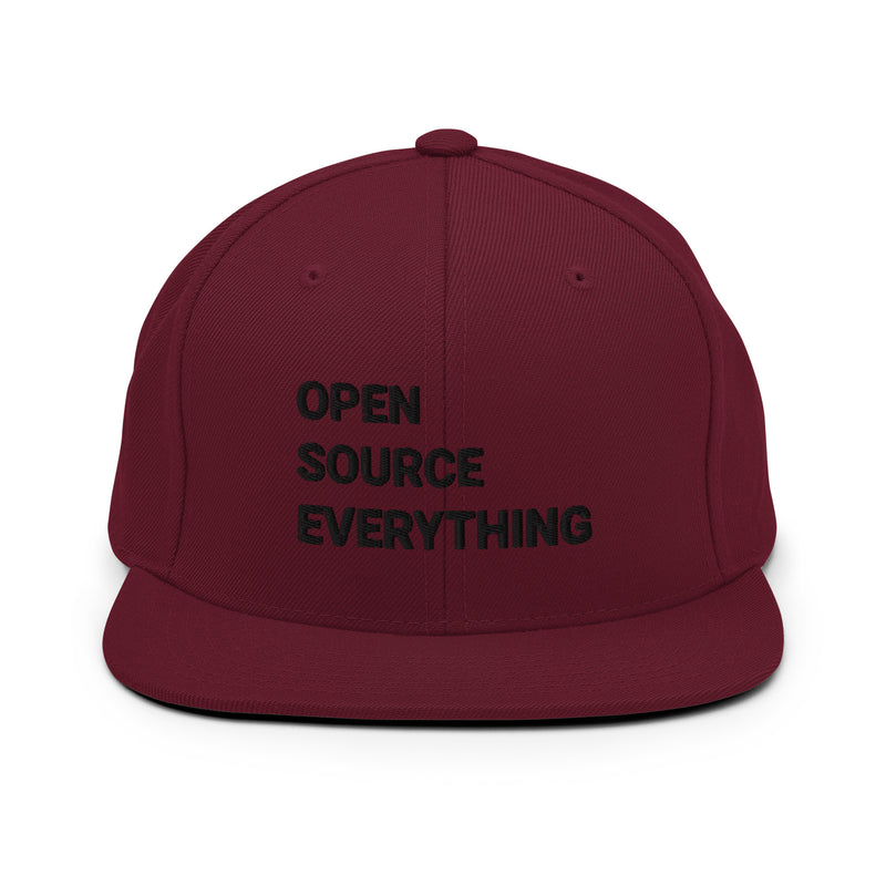 Open Source Everything Structured Snapback Cap with Flat Brim
