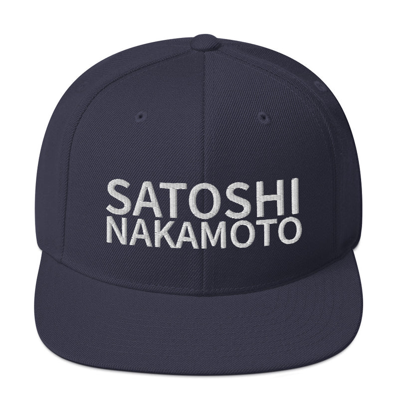 Satoshi Nakamoto Structured Snapback Cap with Flat Brim