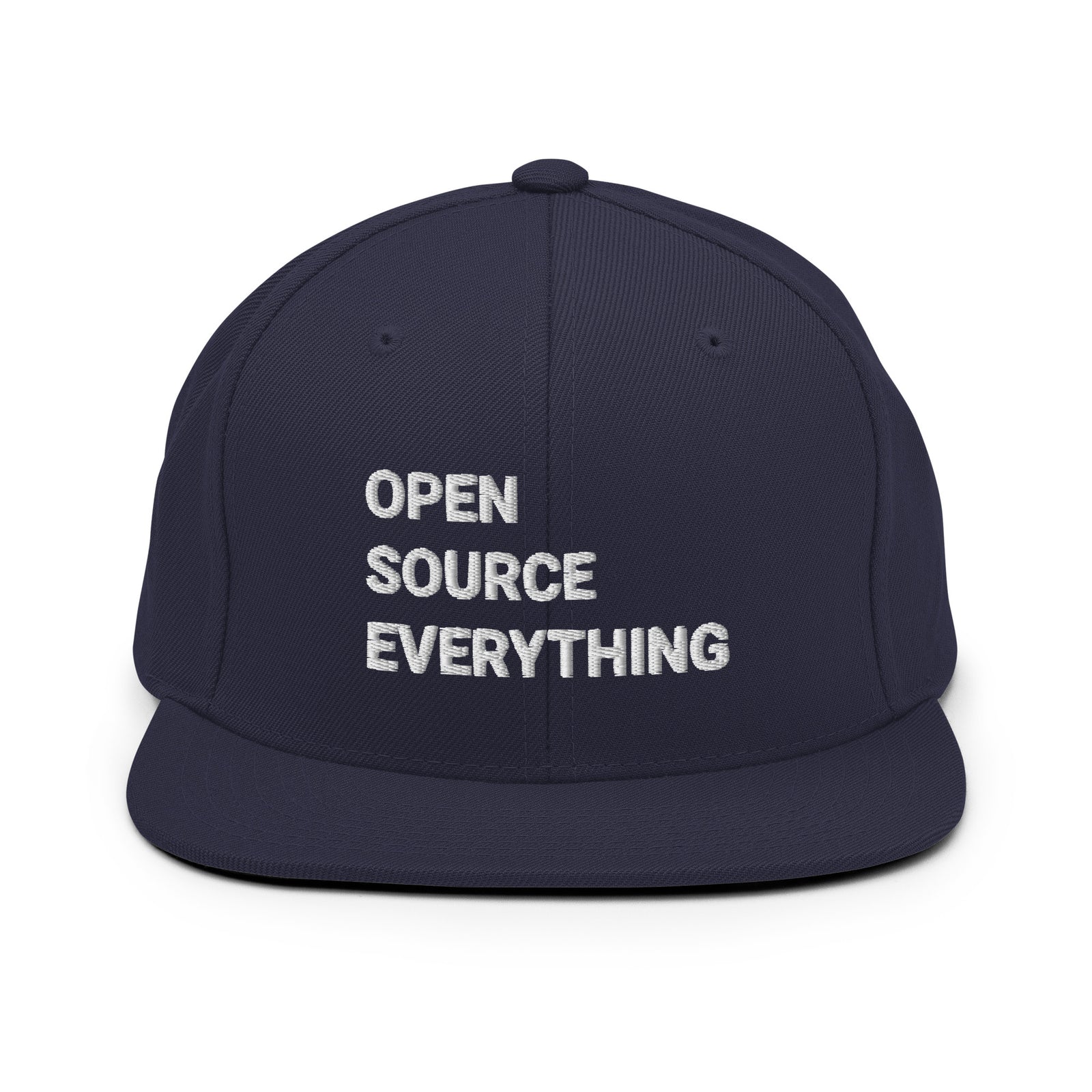 Open Source Everything Structured Snapback Cap with Flat Brim