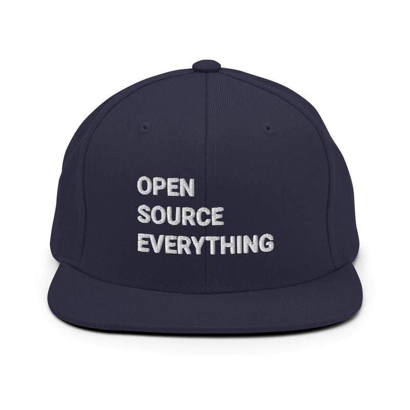 Open Source Everything Structured Snapback Cap with Flat Brim