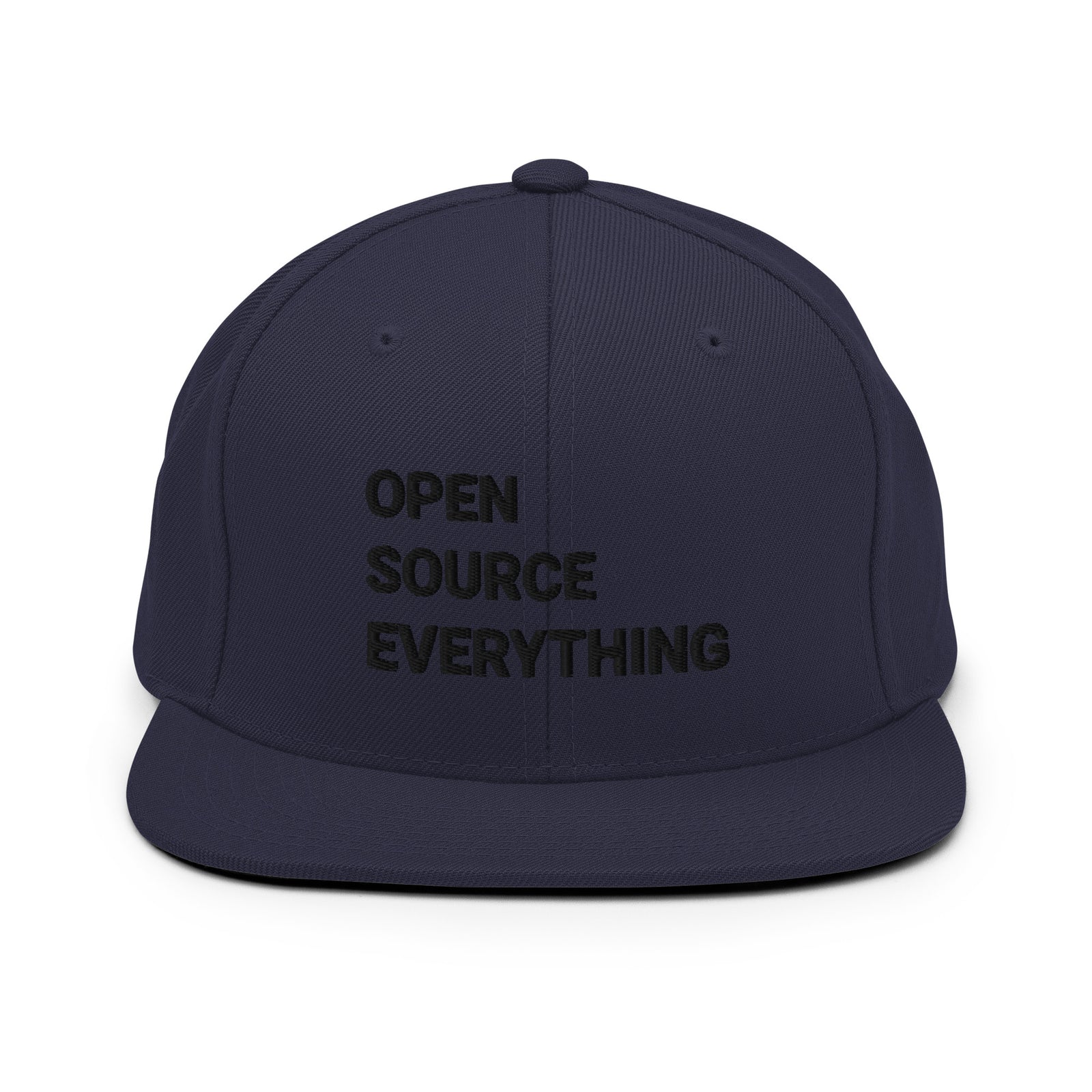 Open Source Everything Structured Snapback Cap with Flat Brim