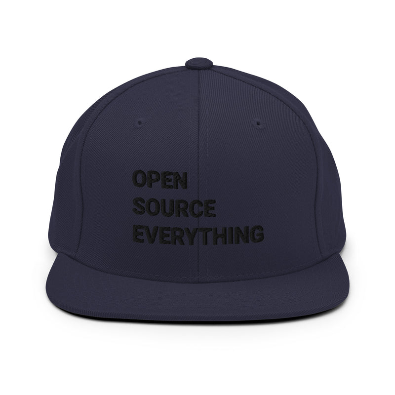Open Source Everything Structured Snapback Cap with Flat Brim
