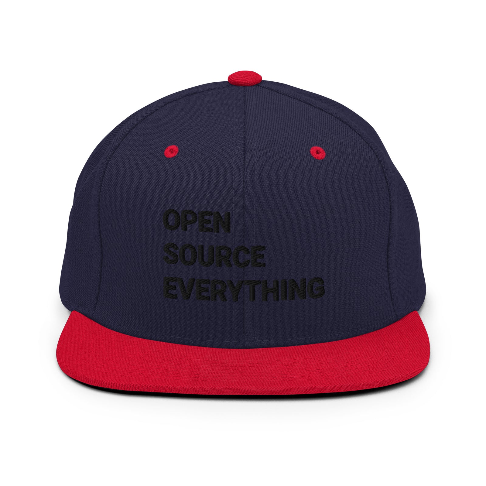 Open Source Everything Structured Snapback Cap with Flat Brim