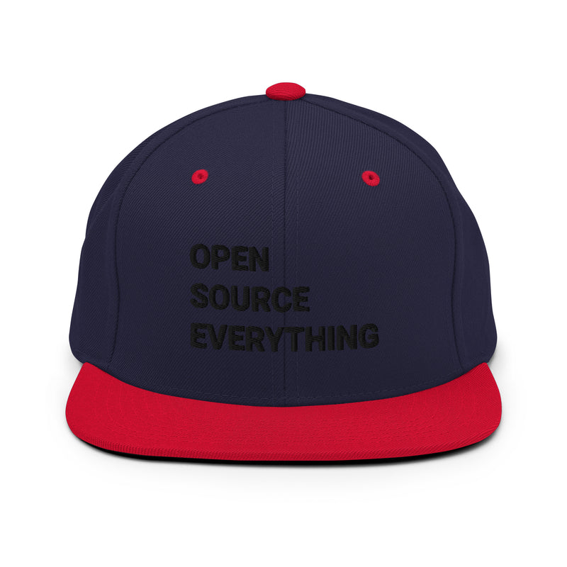 Open Source Everything Structured Snapback Cap with Flat Brim