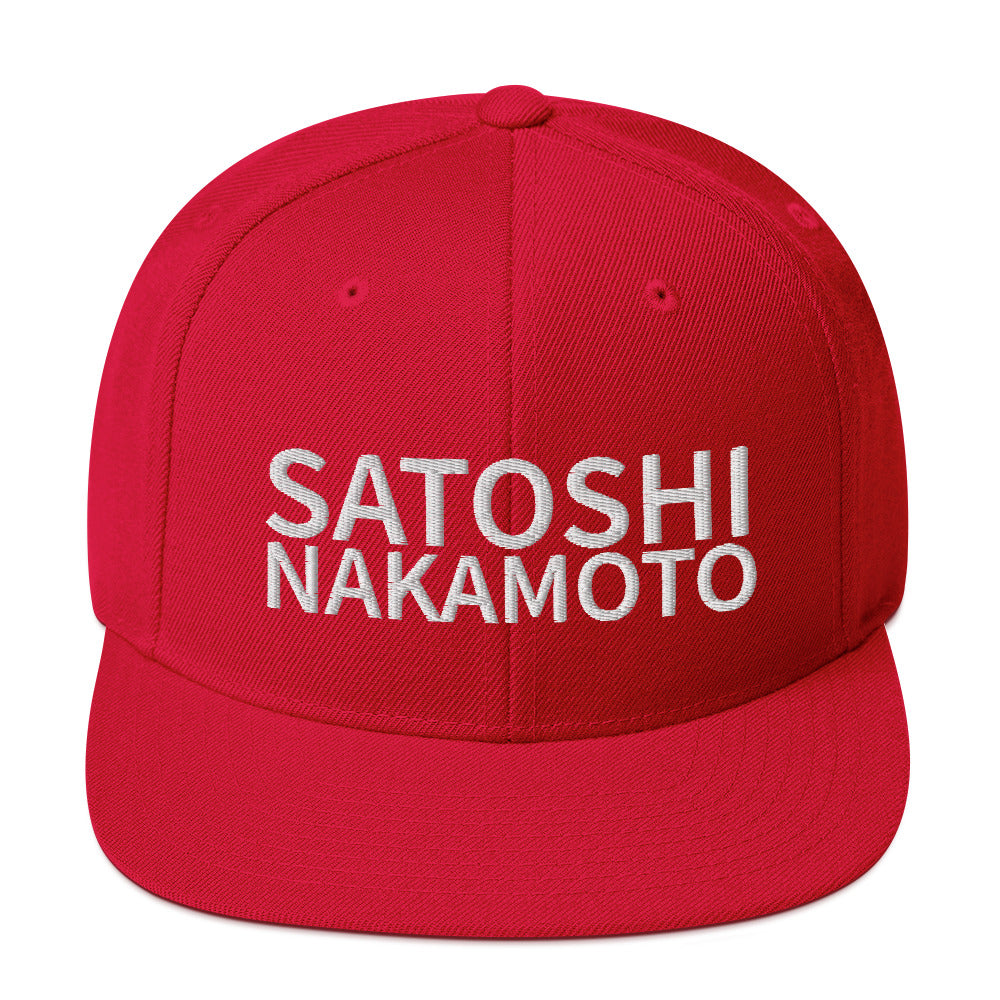 Satoshi Nakamoto Structured Snapback Cap with Flat Brim