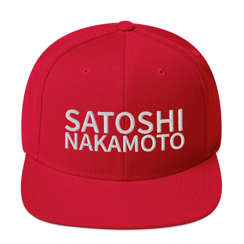 Satoshi Nakamoto Structured Snapback Cap with Flat Brim