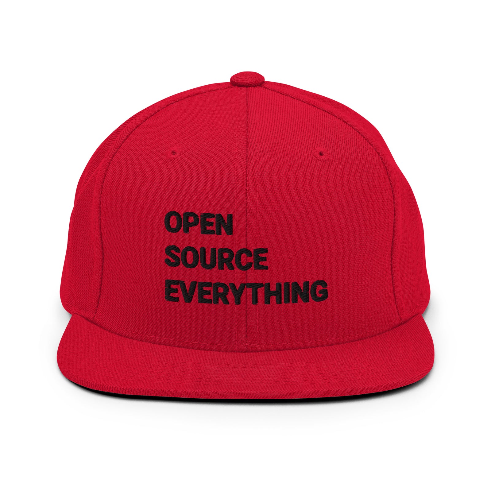 Open Source Everything Structured Snapback Cap with Flat Brim
