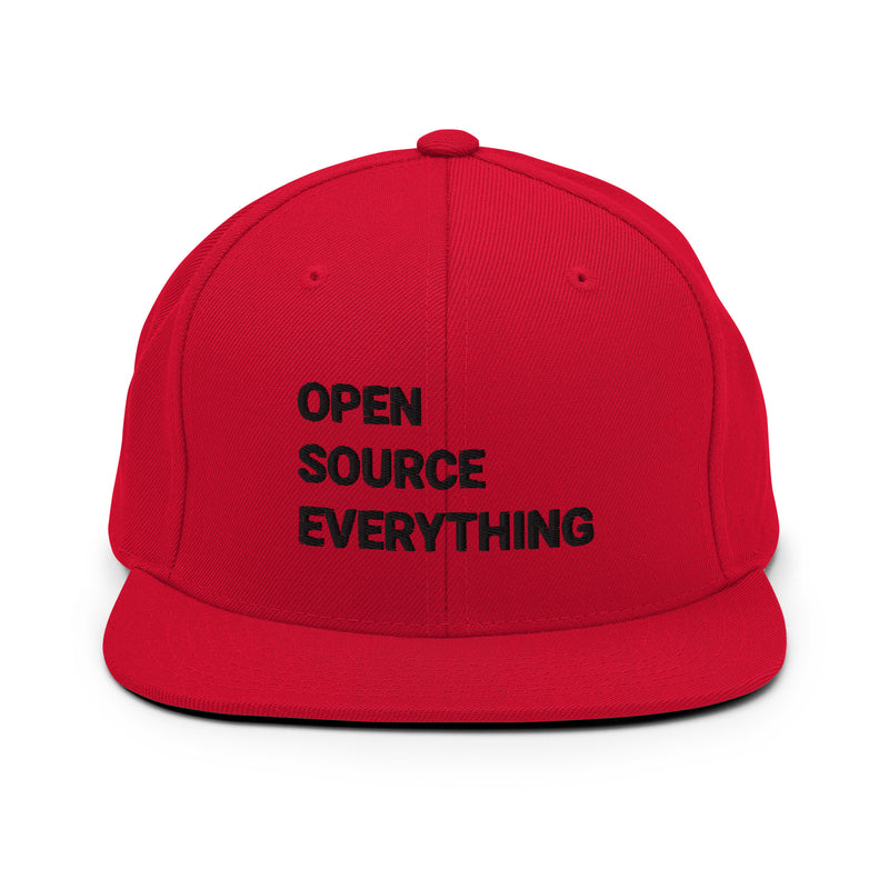 Open Source Everything Structured Snapback Cap with Flat Brim
