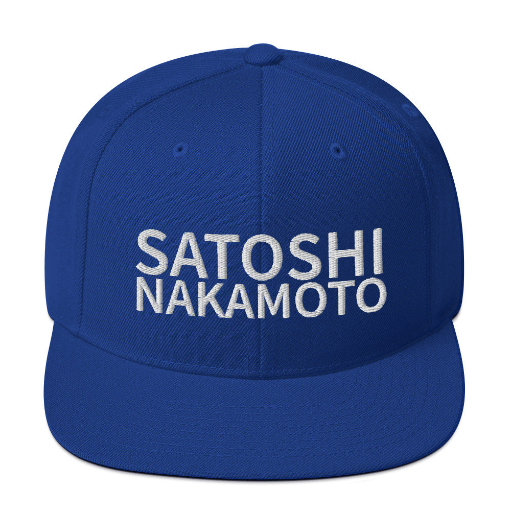 Satoshi Nakamoto Structured Snapback Cap with Flat Brim