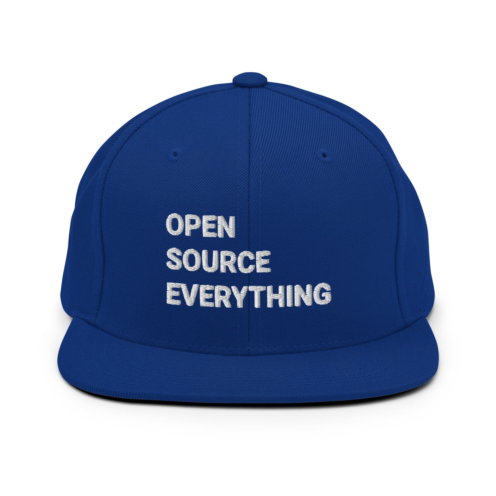 Open Source Everything Structured Snapback Cap with Flat Brim