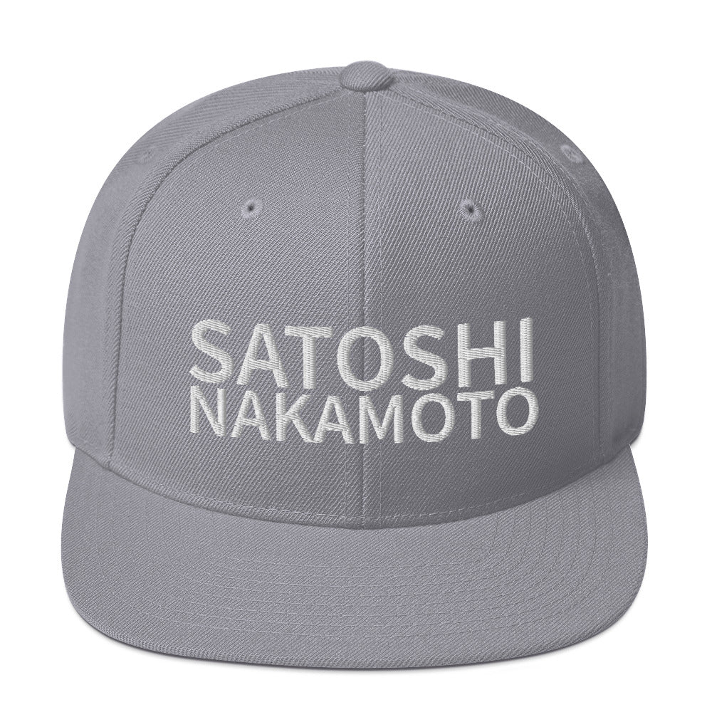 Satoshi Nakamoto Structured Snapback Cap with Flat Brim