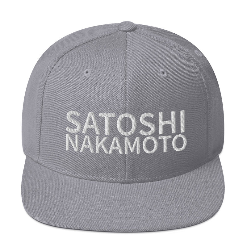 Satoshi Nakamoto Structured Snapback Cap with Flat Brim
