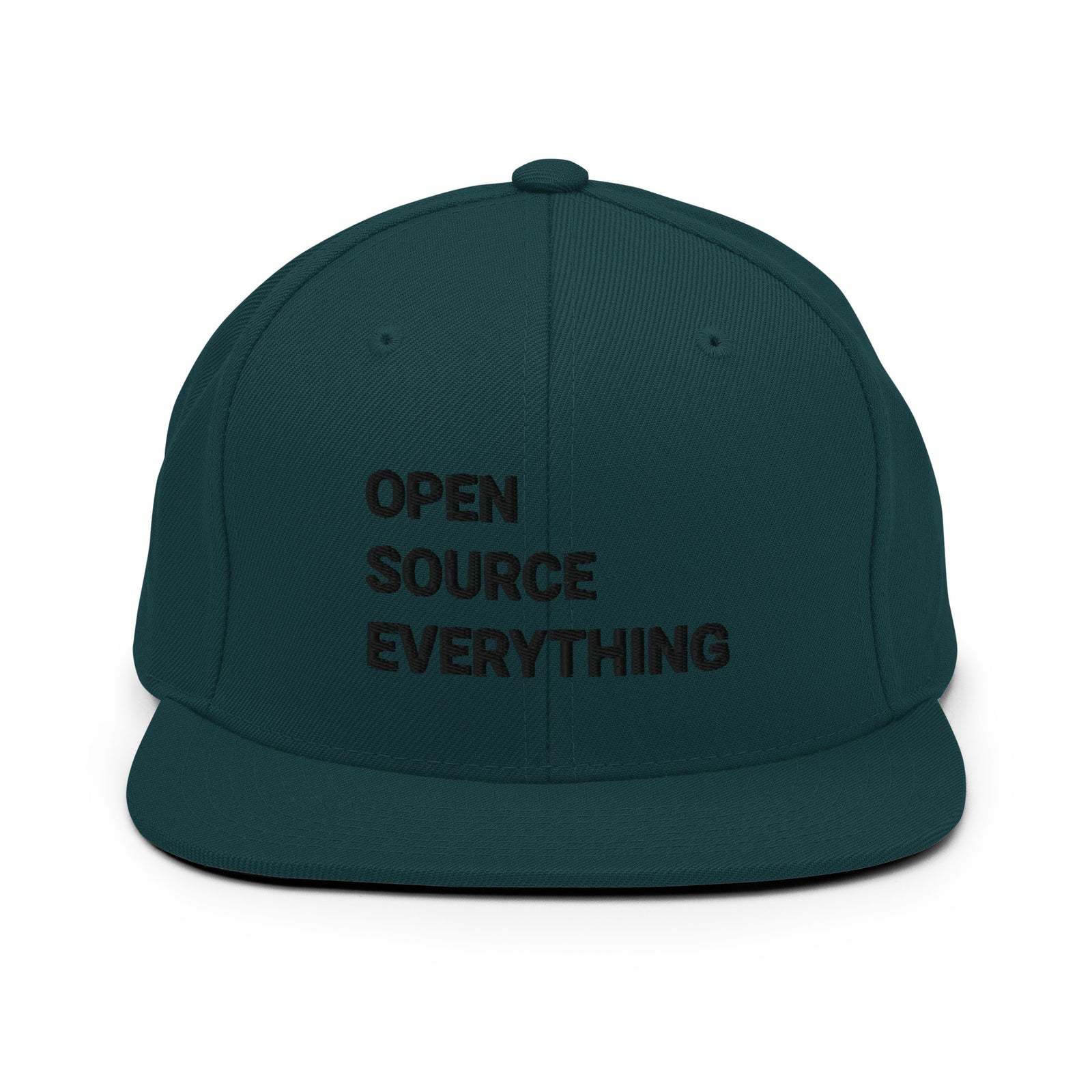 Open Source Everything Structured Snapback Cap with Flat Brim