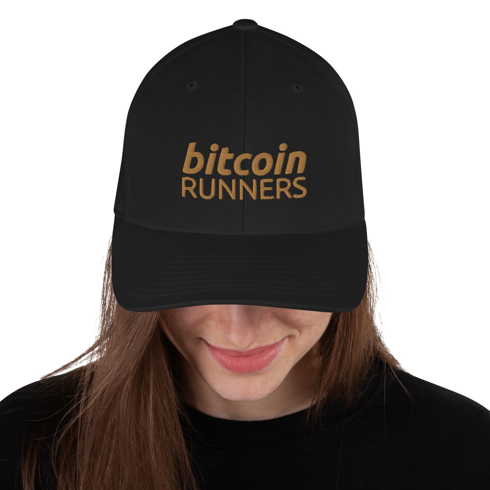 Bitcoin Runners Structured Flexfit Full Baseball Cap with Curved Brim