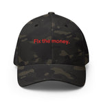Fix the money. Structured Flexfit Full Baseball Cap with Curved Brim