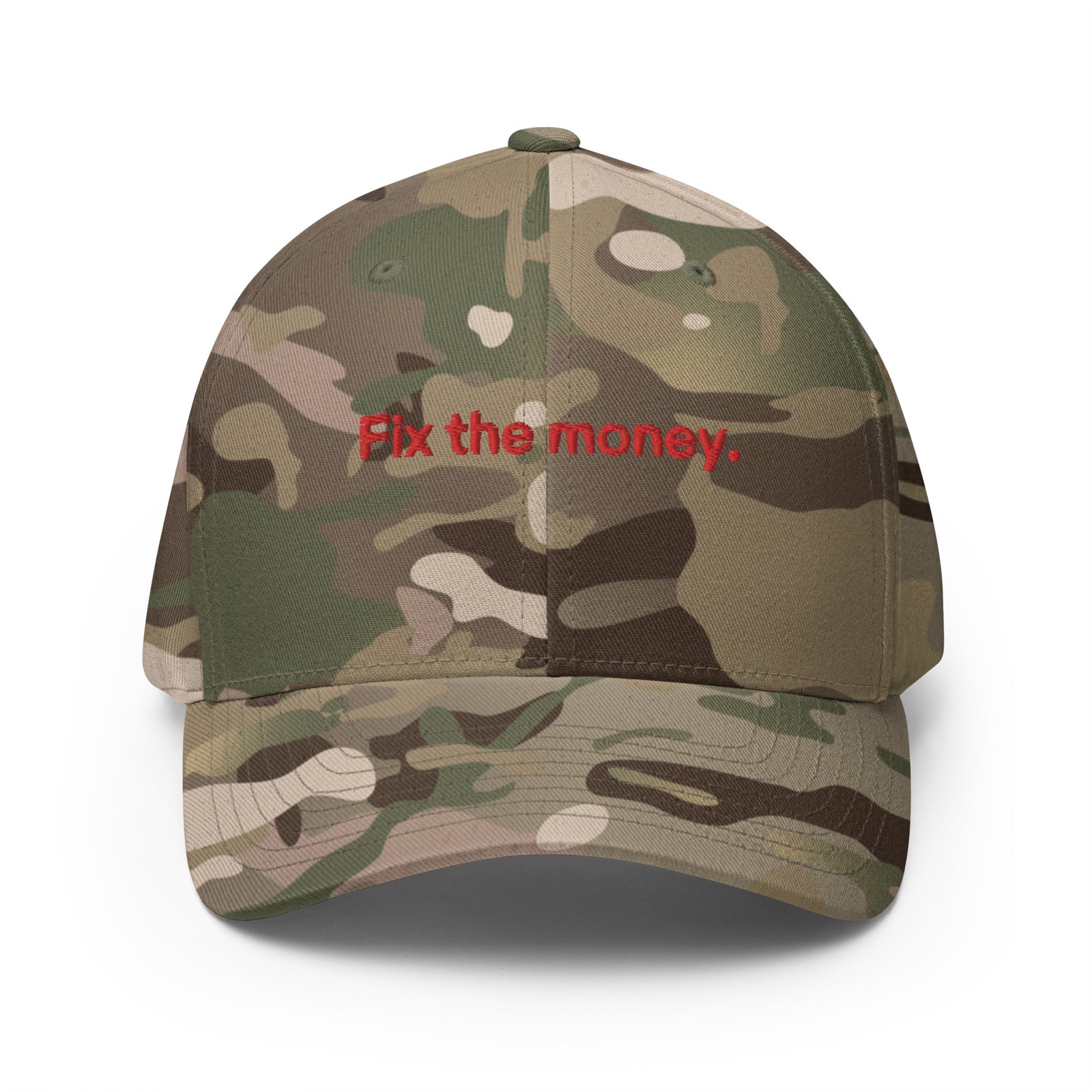 Fix the money. Structured Flexfit Full Baseball Cap with Curved Brim