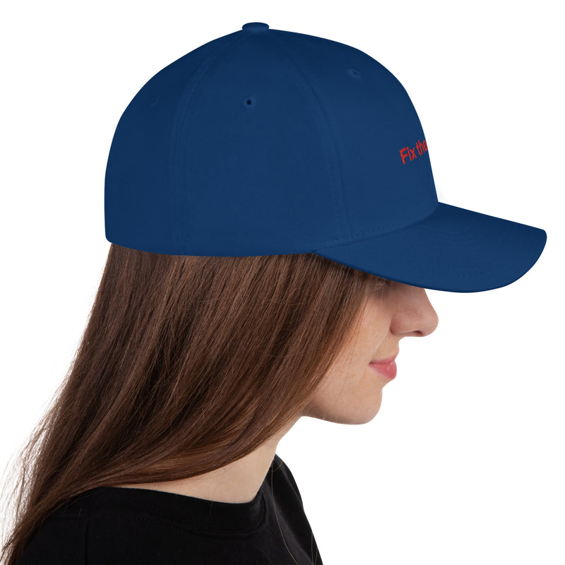 Fix the money. Structured Flexfit Full Baseball Cap with Curved Brim