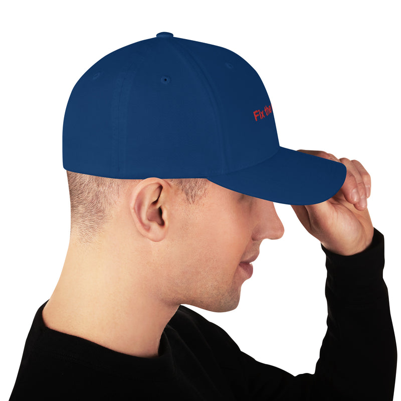 Fix the money. Structured Flexfit Full Baseball Cap with Curved Brim