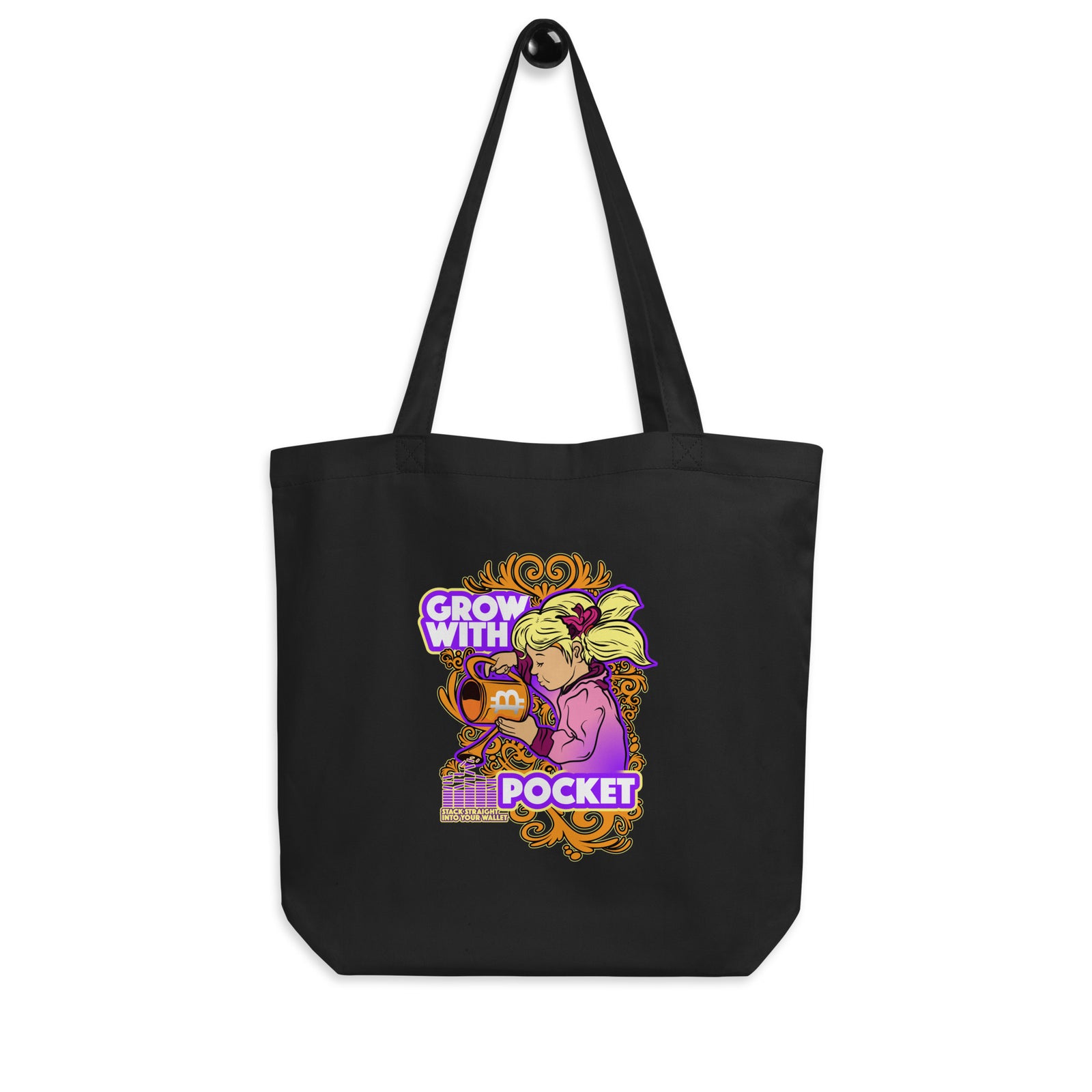 Pocket Bitcoin Girl Eco Tote Bag